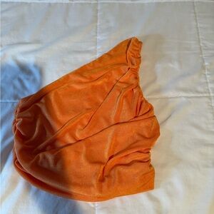 1 shoulder orange top